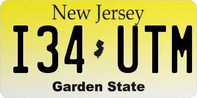 NJ license plate I34UTM