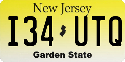 NJ license plate I34UTQ