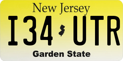 NJ license plate I34UTR