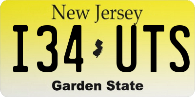 NJ license plate I34UTS