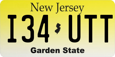 NJ license plate I34UTT