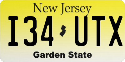 NJ license plate I34UTX