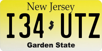 NJ license plate I34UTZ