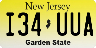 NJ license plate I34UUA