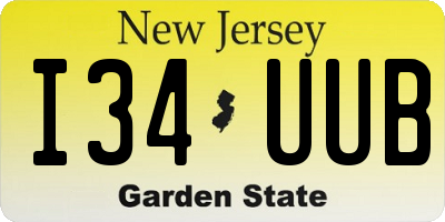 NJ license plate I34UUB