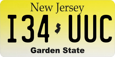 NJ license plate I34UUC