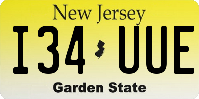 NJ license plate I34UUE