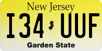 NJ license plate I34UUF