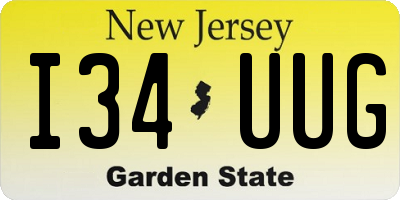 NJ license plate I34UUG