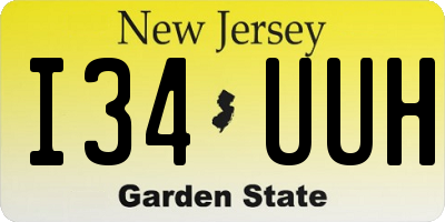 NJ license plate I34UUH