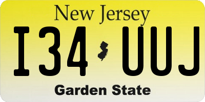 NJ license plate I34UUJ