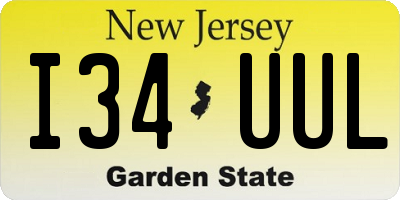 NJ license plate I34UUL