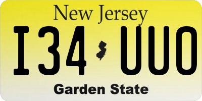 NJ license plate I34UUO