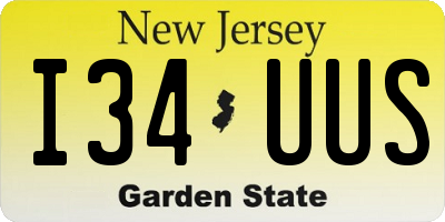NJ license plate I34UUS
