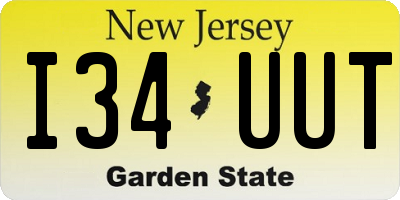NJ license plate I34UUT