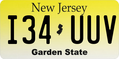 NJ license plate I34UUV
