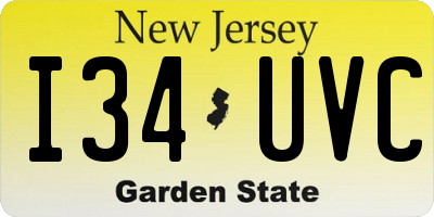 NJ license plate I34UVC