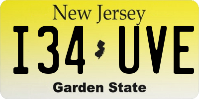 NJ license plate I34UVE