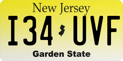 NJ license plate I34UVF