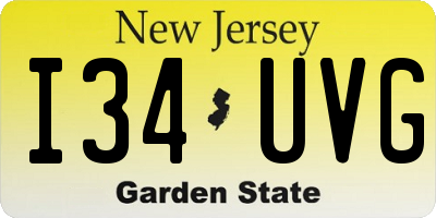 NJ license plate I34UVG
