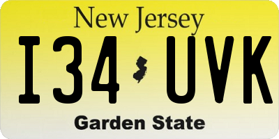 NJ license plate I34UVK