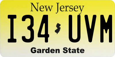 NJ license plate I34UVM