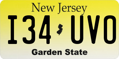 NJ license plate I34UVO