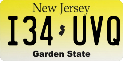 NJ license plate I34UVQ