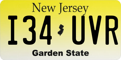 NJ license plate I34UVR