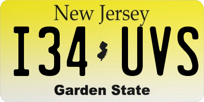 NJ license plate I34UVS