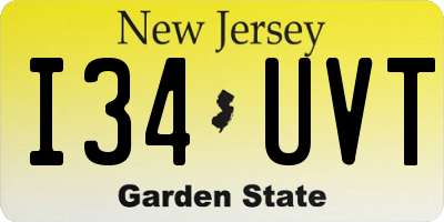 NJ license plate I34UVT