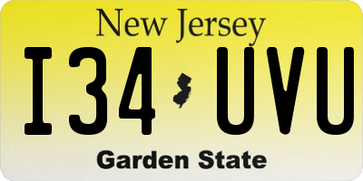 NJ license plate I34UVU