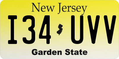NJ license plate I34UVV
