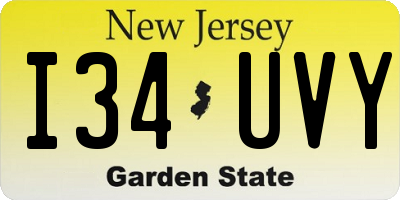 NJ license plate I34UVY