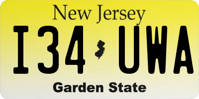 NJ license plate I34UWA