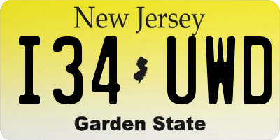NJ license plate I34UWD