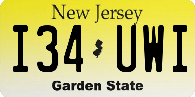 NJ license plate I34UWI