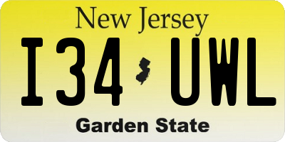 NJ license plate I34UWL