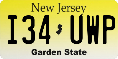 NJ license plate I34UWP