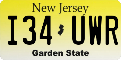 NJ license plate I34UWR