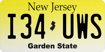 NJ license plate I34UWS