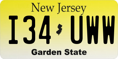 NJ license plate I34UWW