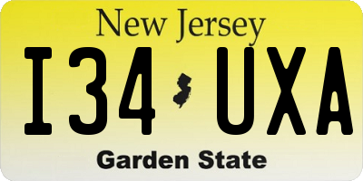NJ license plate I34UXA