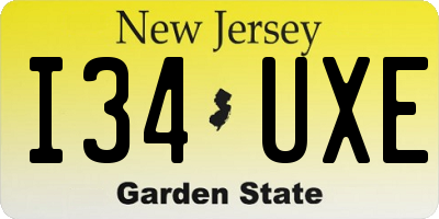 NJ license plate I34UXE