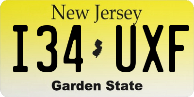 NJ license plate I34UXF