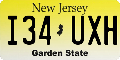 NJ license plate I34UXH