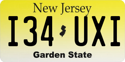 NJ license plate I34UXI