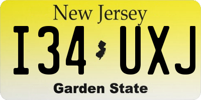 NJ license plate I34UXJ