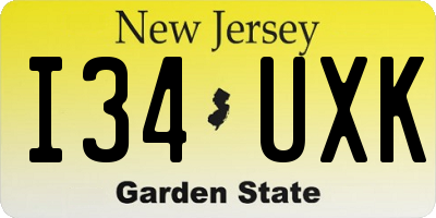 NJ license plate I34UXK