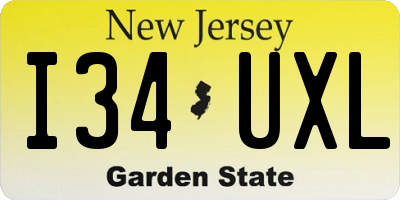 NJ license plate I34UXL